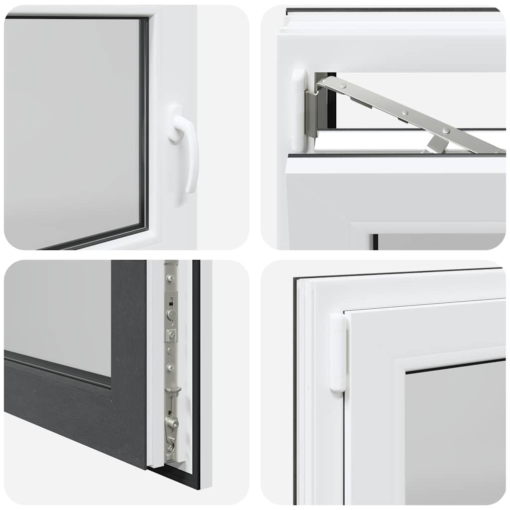 vidaXL Παράθυρο Υπογείου "RISOR" 100x60 εκ. Ανακλινόμενο & Περιστρεφόμενο DIN Αριστερό Ανθρακί