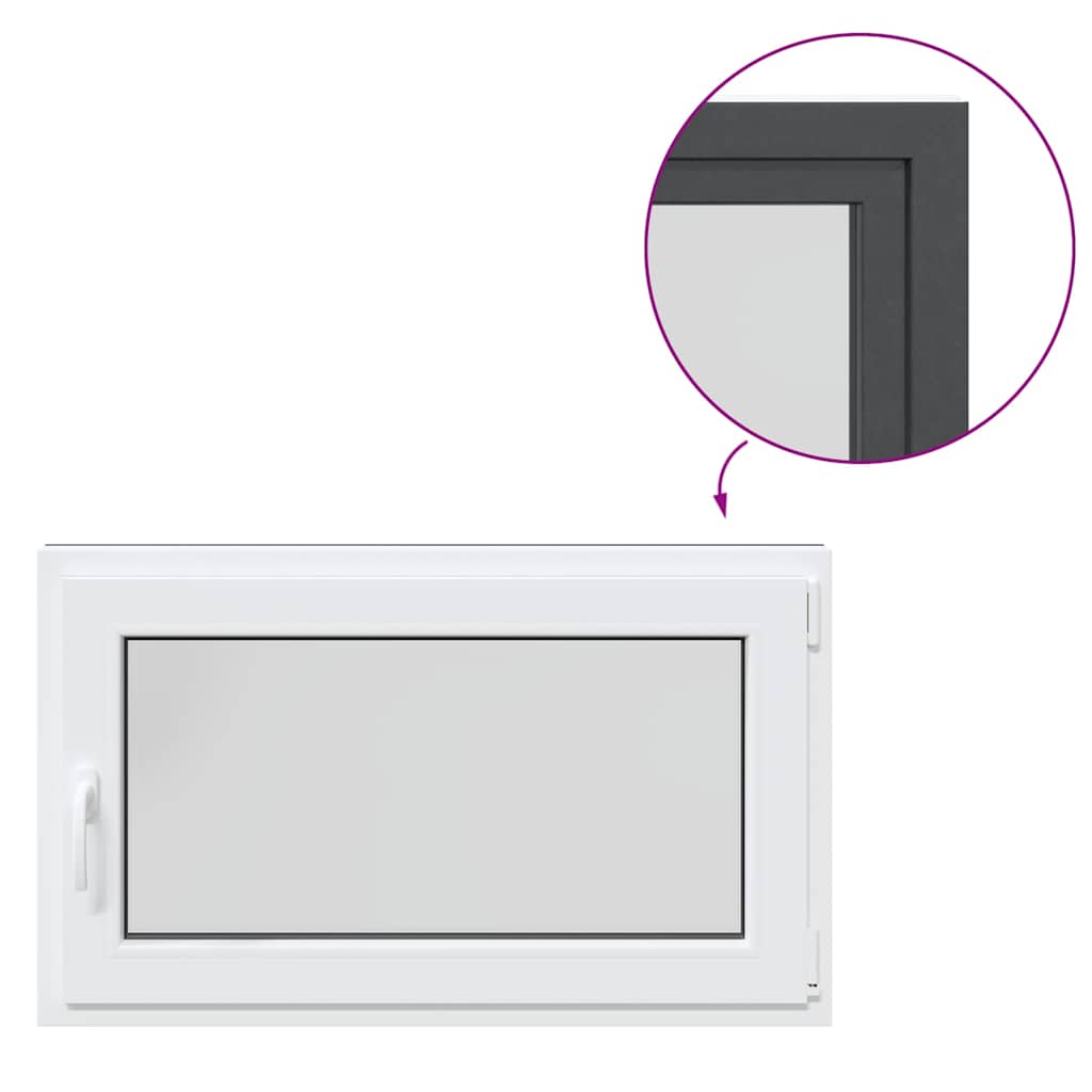 vidaXL Παράθυρο Υπογείου "RISOR" 100x70 εκ. Ανακλινόμενο & Περιστρεφόμενο DIN Δεξί Ανθρακί