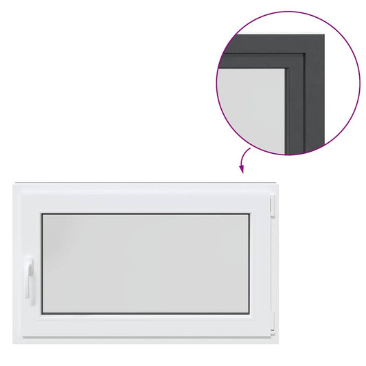 vidaXL Παράθυρο Υπογείου "RISOR" 100x70 εκ. Ανακλινόμενο & Περιστρεφόμενο DIN Δεξί Ανθρακί