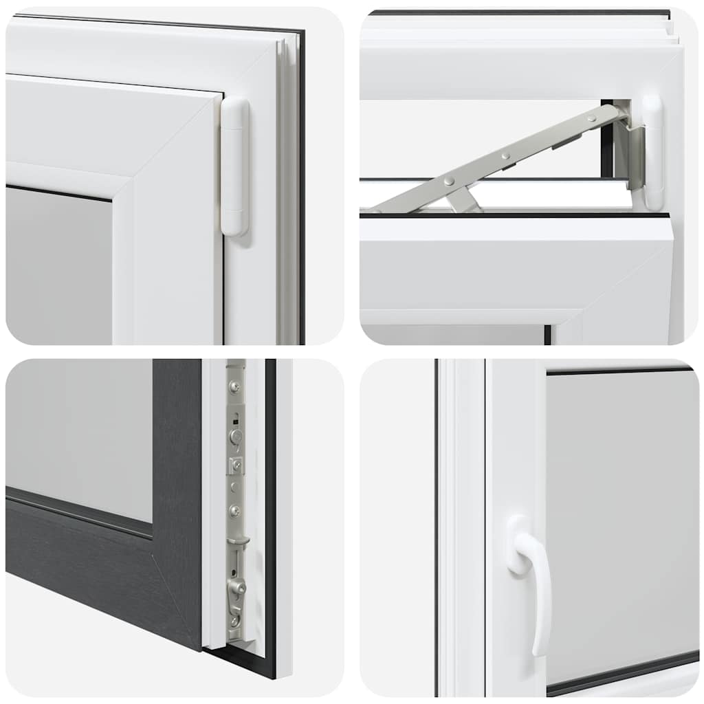 vidaXL Παράθυρο Υπογείου "RISOR" 100x70 εκ. Ανακλινόμενο & Περιστρεφόμενο DIN Δεξί Ανθρακί