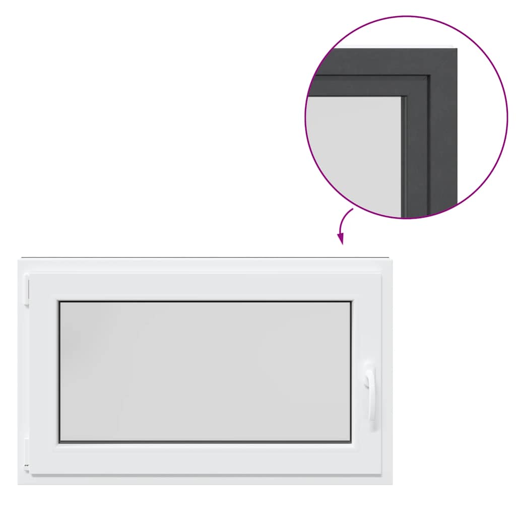 vidaXL Παράθυρο Υπογείου "RISOR" 100x70 εκ. Ανακλινόμενο & Περιστρεφόμενο DIN Αριστερό Ανθρακί