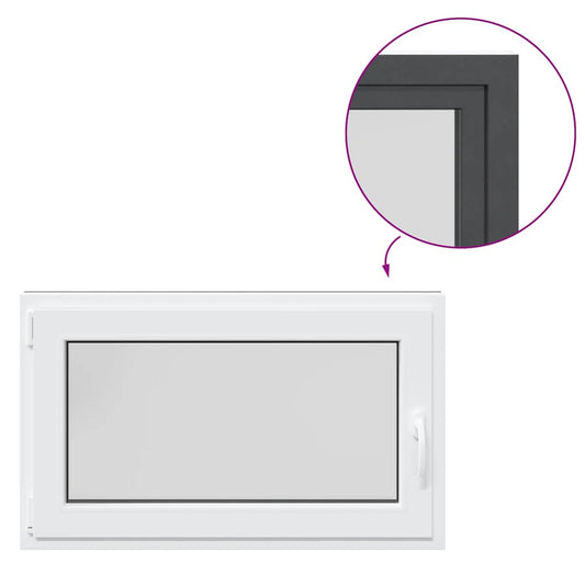 vidaXL Παράθυρο Υπογείου "RISOR" 100x70 εκ. Ανακλινόμενο & Περιστρεφόμενο DIN Αριστερό Ανθρακί