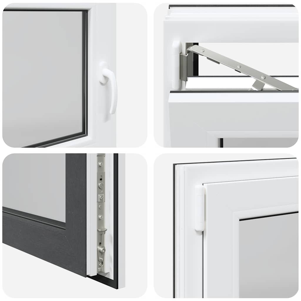 vidaXL Παράθυρο Υπογείου "RISOR" 100x70 εκ. Ανακλινόμενο & Περιστρεφόμενο DIN Αριστερό Ανθρακί