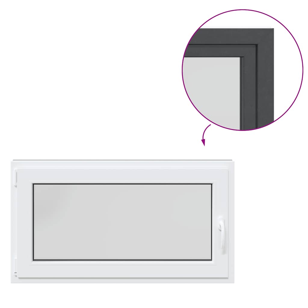 vidaXL Παράθυρο Υπογείου "RISOR" 110x50 εκ. Ανακλινόμενο & Περιστρεφόμενο DIN Αριστερό Ανθρακί