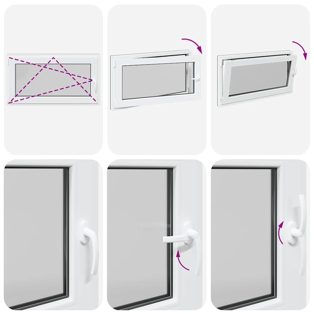 vidaXL Παράθυρο Υπογείου "RISOR" 110x50 εκ. Ανακλινόμενο & Περιστρεφόμενο DIN Αριστερό Ανθρακί