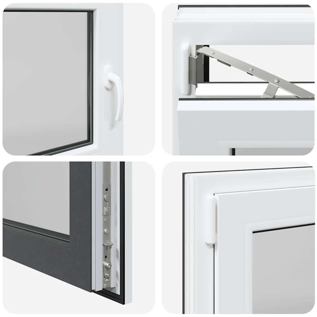 vidaXL Παράθυρο Υπογείου "RISOR" 110x50 εκ. Ανακλινόμενο & Περιστρεφόμενο DIN Αριστερό Ανθρακί