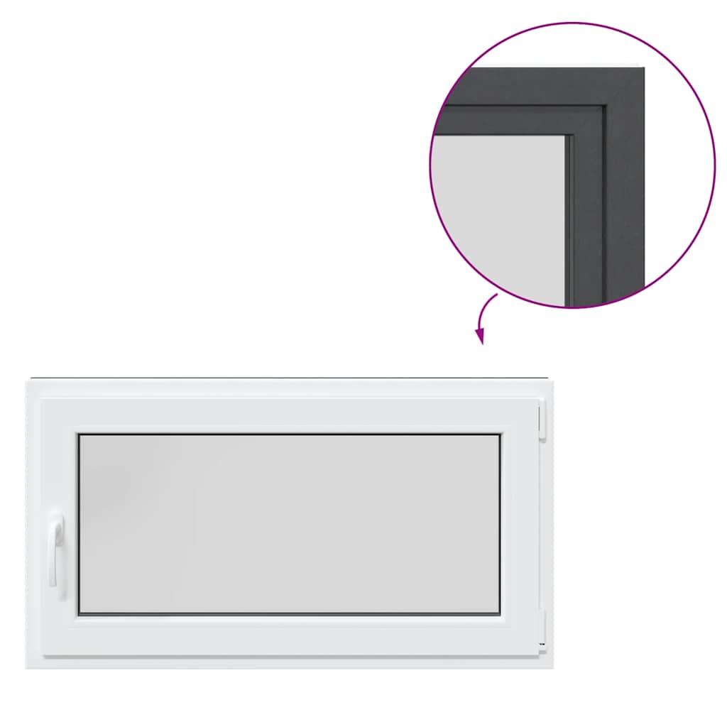 vidaXL Παράθυρο Υπογείου "RISOR" 110x70 εκ. Ανακλινόμενο & Περιστρεφόμενο DIN Δεξί Ανθρακί