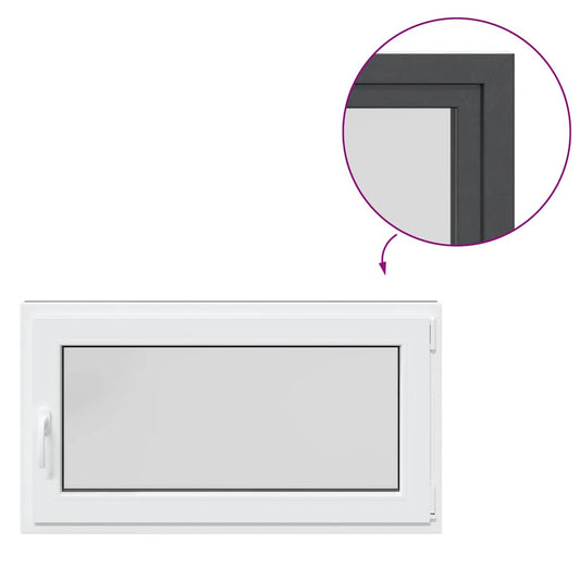 vidaXL Παράθυρο Υπογείου "RISOR" 110x70 εκ. Ανακλινόμενο & Περιστρεφόμενο DIN Δεξί Ανθρακί