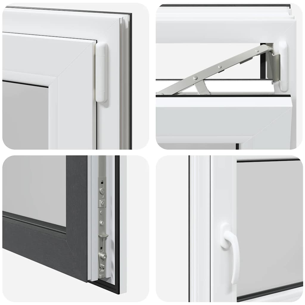 vidaXL Παράθυρο Υπογείου "RISOR" 110x70 εκ. Ανακλινόμενο & Περιστρεφόμενο DIN Δεξί Ανθρακί