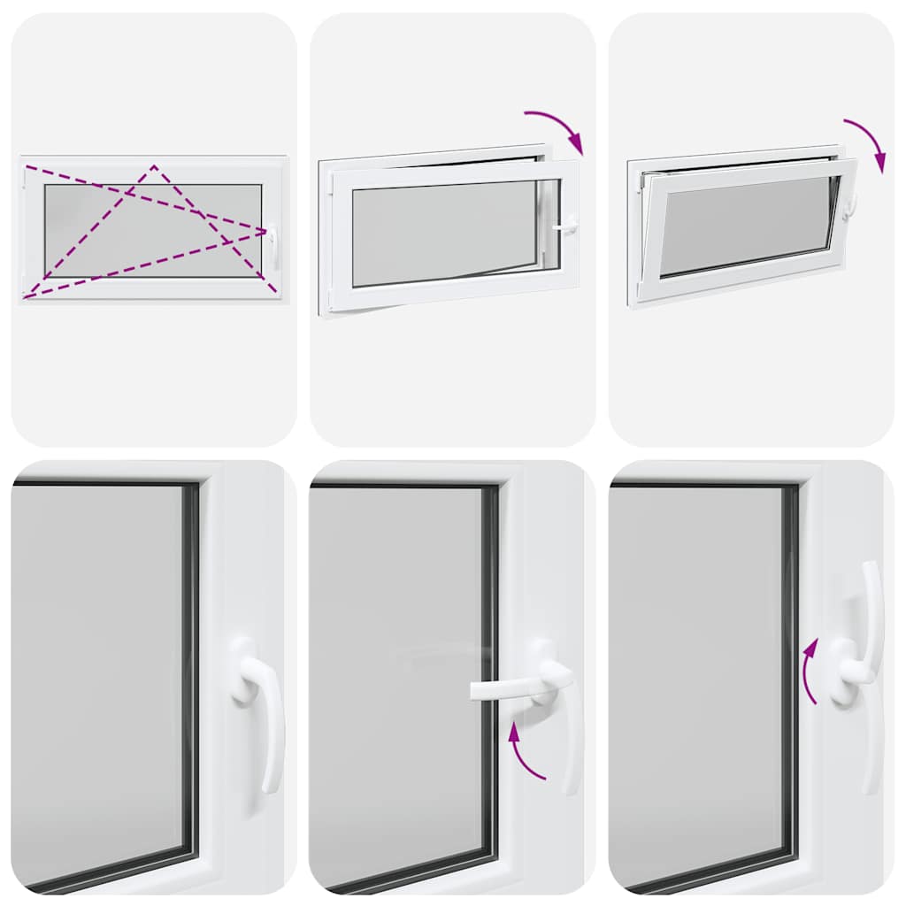 vidaXL Παράθυρο Υπογείου "RISOR" 110x70 εκ. Ανακλινόμενο & Περιστρεφόμενο DIN Αριστερό Ανθρακί