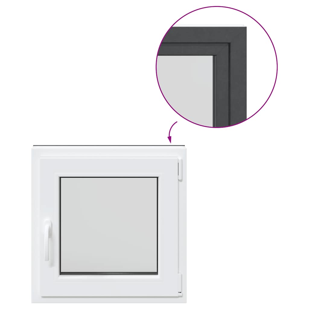 vidaXL Παράθυρο Υπογείου "RISOR" 50x50 εκ. Ανακλινόμενο & Περιστρεφόμενο DIN Δεξί Ανθρακί