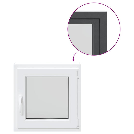 vidaXL Παράθυρο Υπογείου "RISOR" 50x50 εκ. Ανακλινόμενο & Περιστρεφόμενο DIN Δεξί Ανθρακί