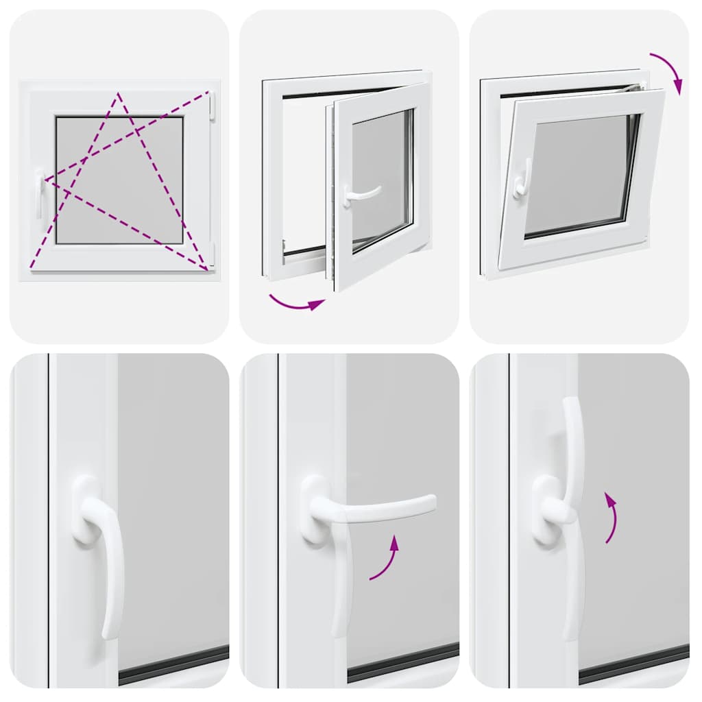 vidaXL Παράθυρο Υπογείου "RISOR" 50x50 εκ. Ανακλινόμενο & Περιστρεφόμενο DIN Δεξί Ανθρακί