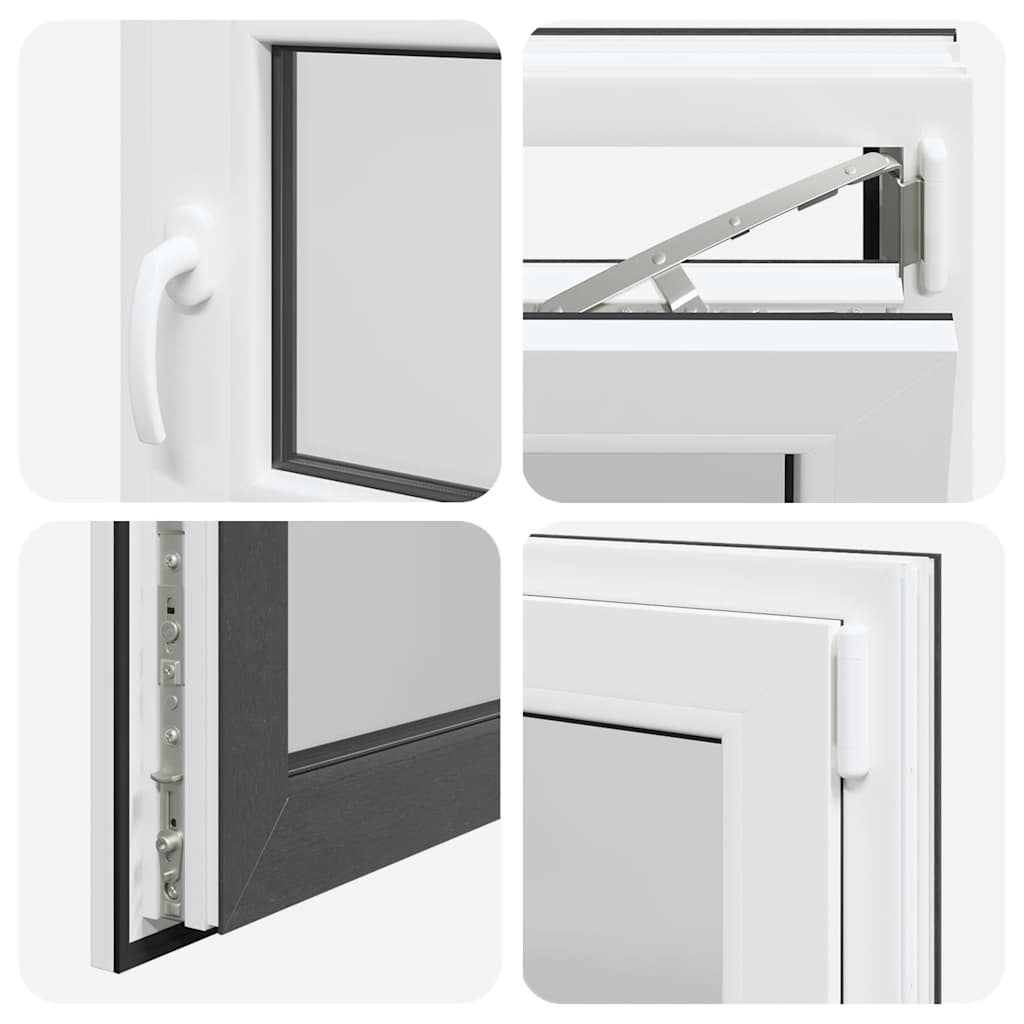 vidaXL Παράθυρο Υπογείου "RISOR" 50x50 εκ. Ανακλινόμενο & Περιστρεφόμενο DIN Δεξί Ανθρακί