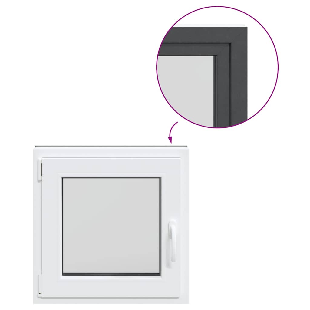 vidaXL Παράθυρο Υπογείου "RISOR" 50x50 εκ. Ανακλινόμενο & Περιστρεφόμενο DIN Αριστερό Ανθρακί