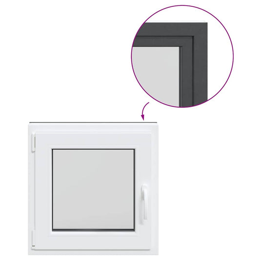 vidaXL Παράθυρο Υπογείου "RISOR" 50x50 εκ. Ανακλινόμενο & Περιστρεφόμενο DIN Αριστερό Ανθρακί