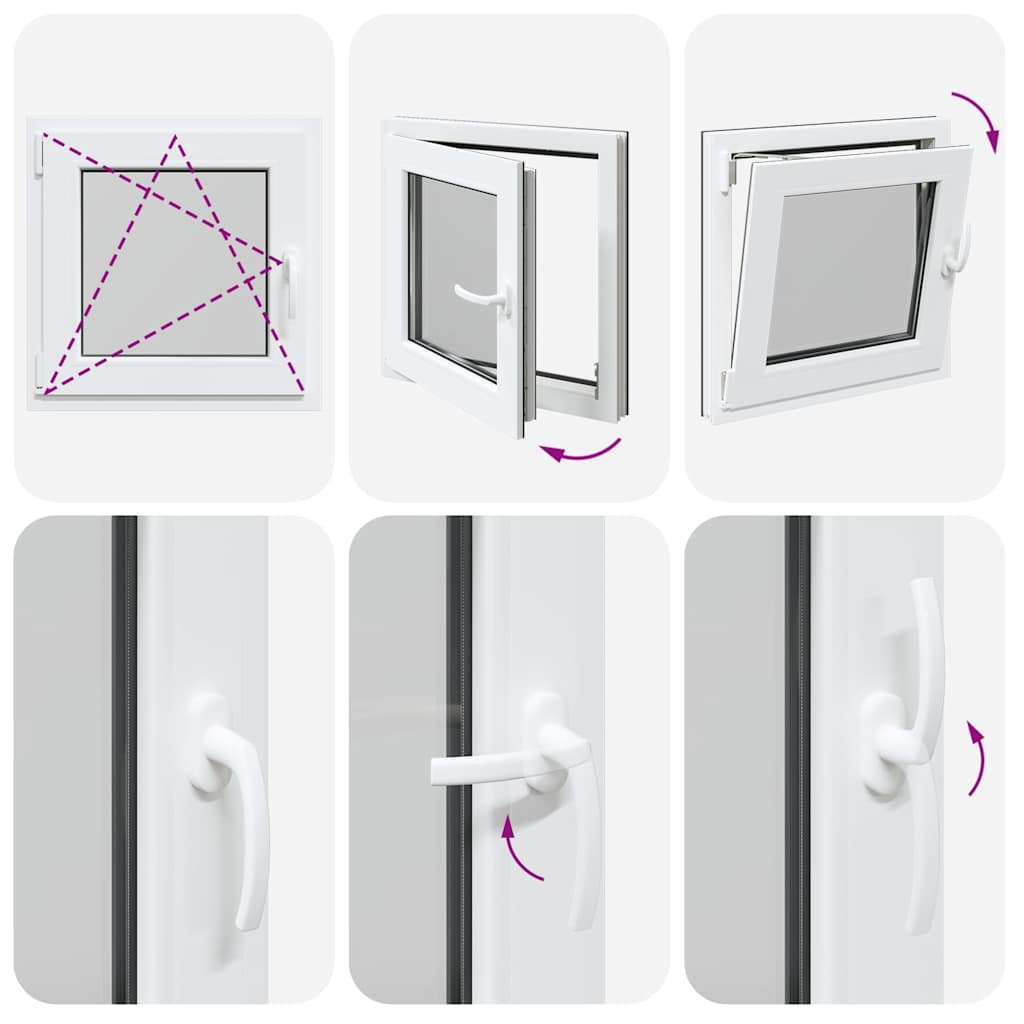 vidaXL Παράθυρο Υπογείου "RISOR" 50x50 εκ. Ανακλινόμενο & Περιστρεφόμενο DIN Αριστερό Ανθρακί