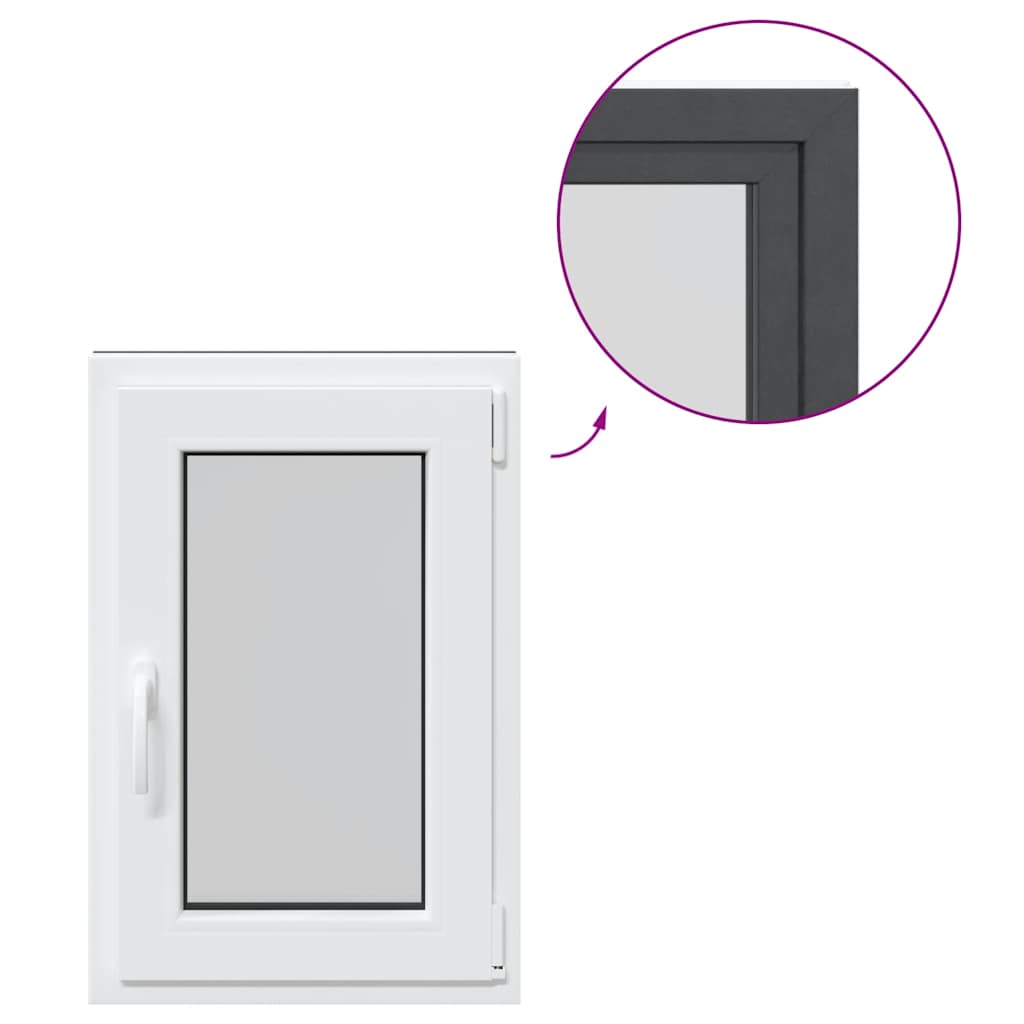 vidaXL Παράθυρο Υπογείου "RISOR" 50x75 εκ. Ανακλινόμενο & Περιστρεφόμενο DIN Δεξί Ανθρακί