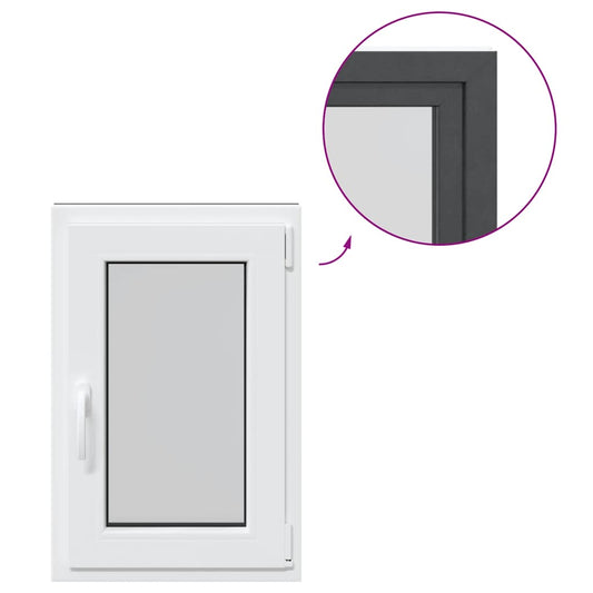 vidaXL Παράθυρο Υπογείου "RISOR" 50x75 εκ. Ανακλινόμενο & Περιστρεφόμενο DIN Δεξί Ανθρακί