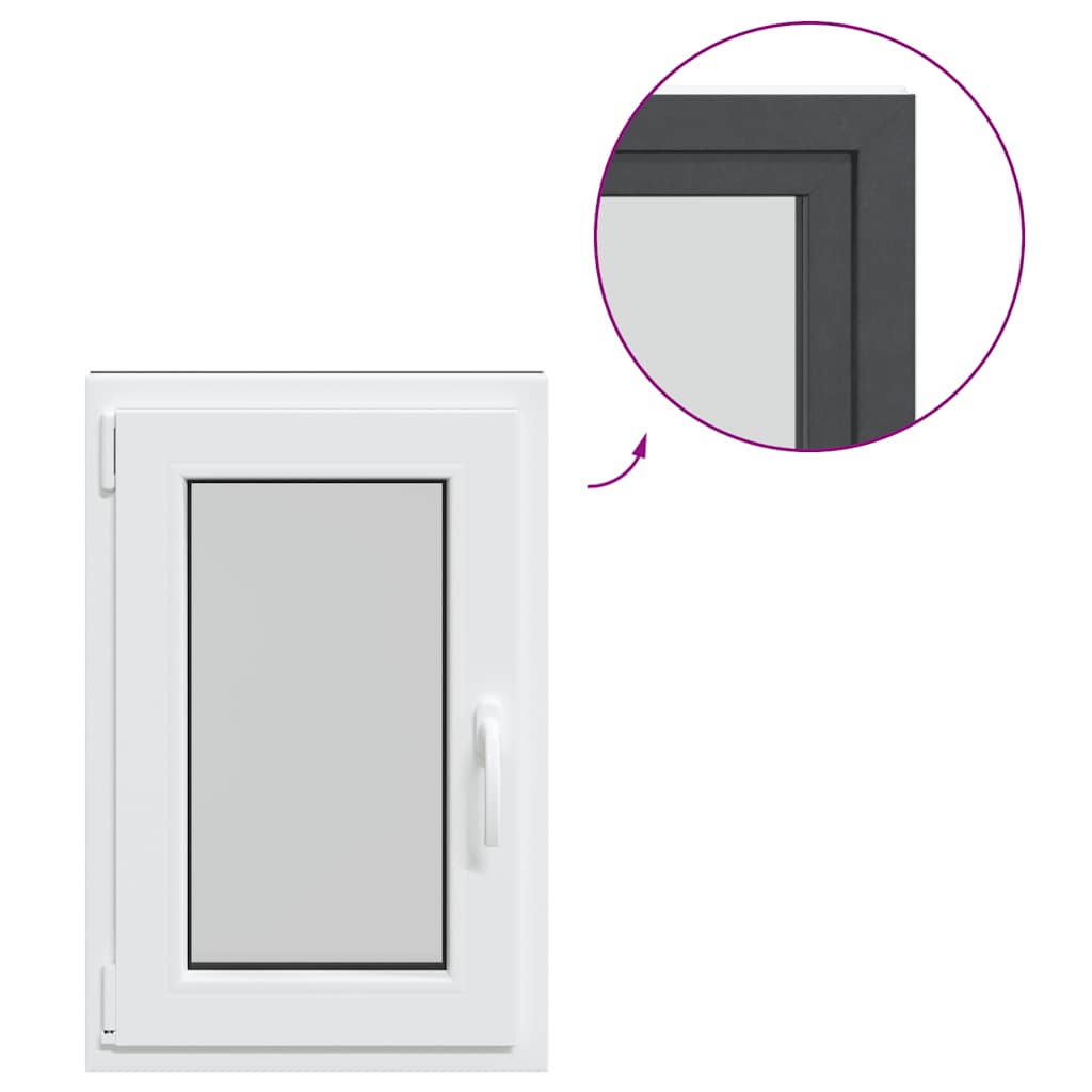 vidaXL Παράθυρο Υπογείου "RISOR" 50x75 εκ. Ανακλινόμενο & Περιστρεφόμενο DIN Αριστερό Ανθρακί