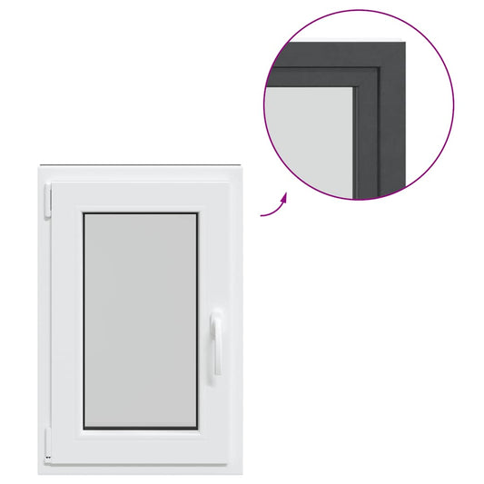 vidaXL Παράθυρο Υπογείου "RISOR" 50x75 εκ. Ανακλινόμενο & Περιστρεφόμενο DIN Αριστερό Ανθρακί