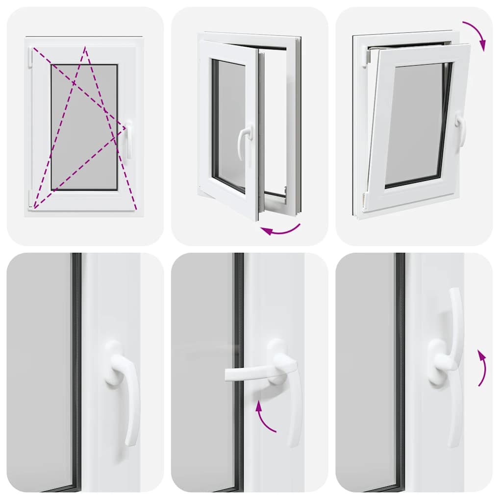 vidaXL Παράθυρο Υπογείου "RISOR" 50x75 εκ. Ανακλινόμενο & Περιστρεφόμενο DIN Αριστερό Ανθρακί