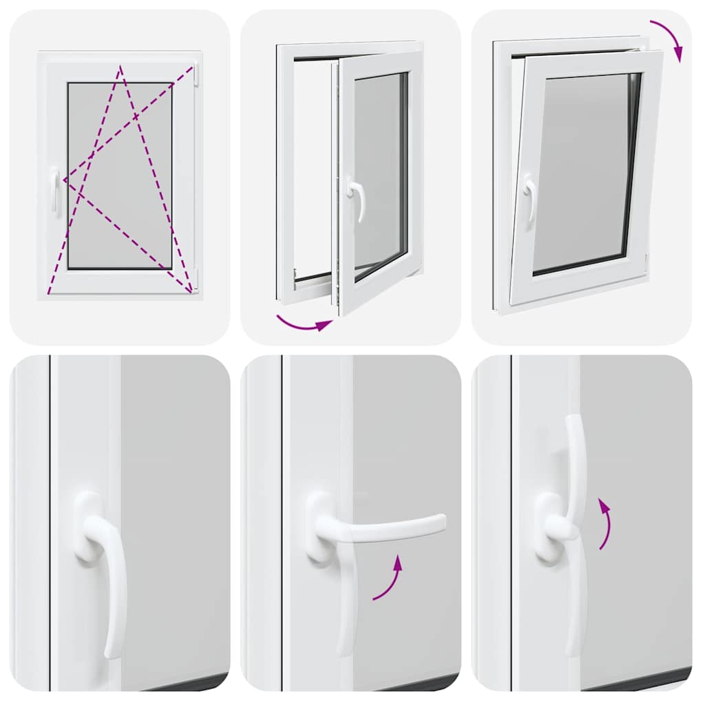 vidaXL Παράθυρο Υπογείου "RISOR" 60x100 εκ. Ανακλινόμενο & Περιστρεφόμενο DIN Δεξί Ανθρακί