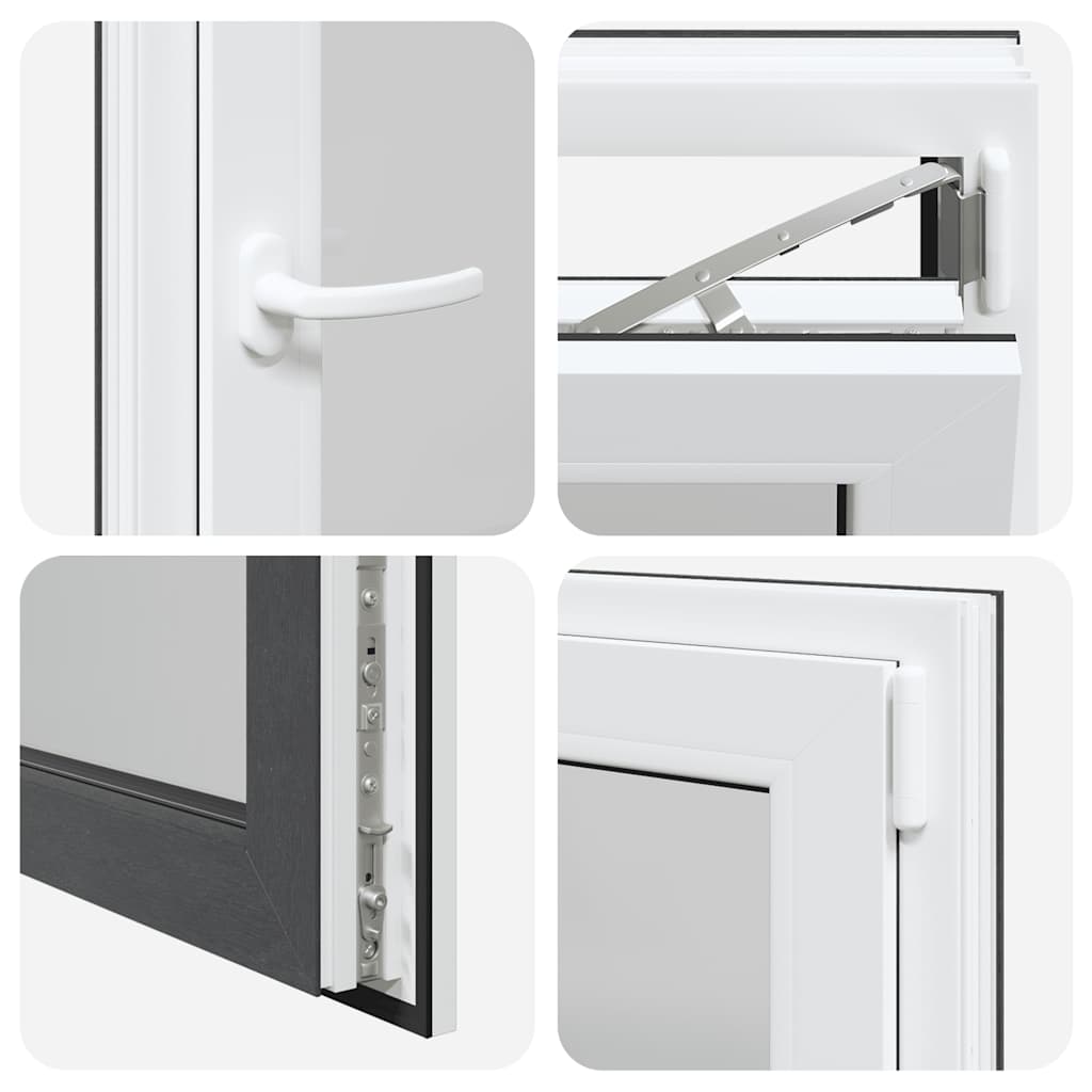 vidaXL Παράθυρο Υπογείου "RISOR" 60x100 εκ. Ανακλινόμενο & Περιστρεφόμενο DIN Δεξί Ανθρακί