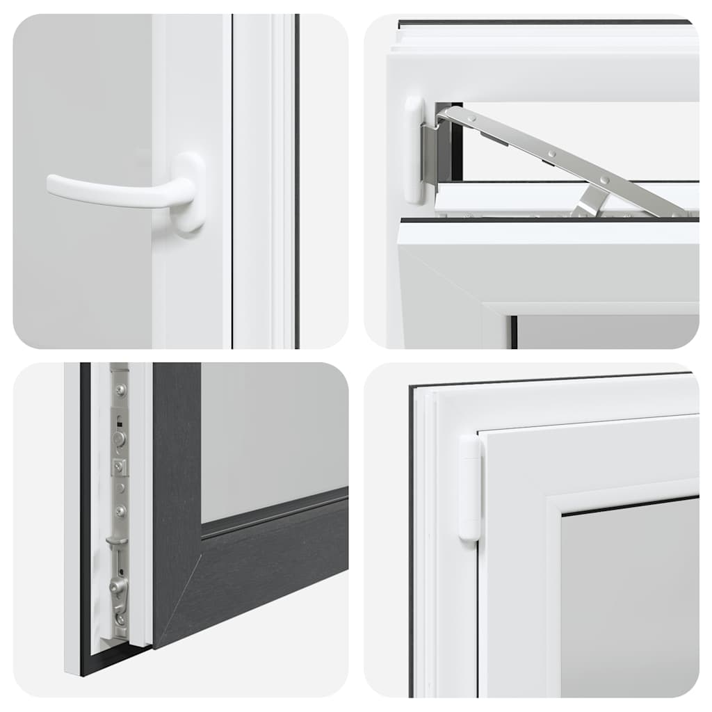 vidaXL Παράθυρο Υπογείου "RISOR" 60x100 εκ. Ανακλινόμενο & Περιστρεφόμενο DIN Αριστερό Ανθρακί