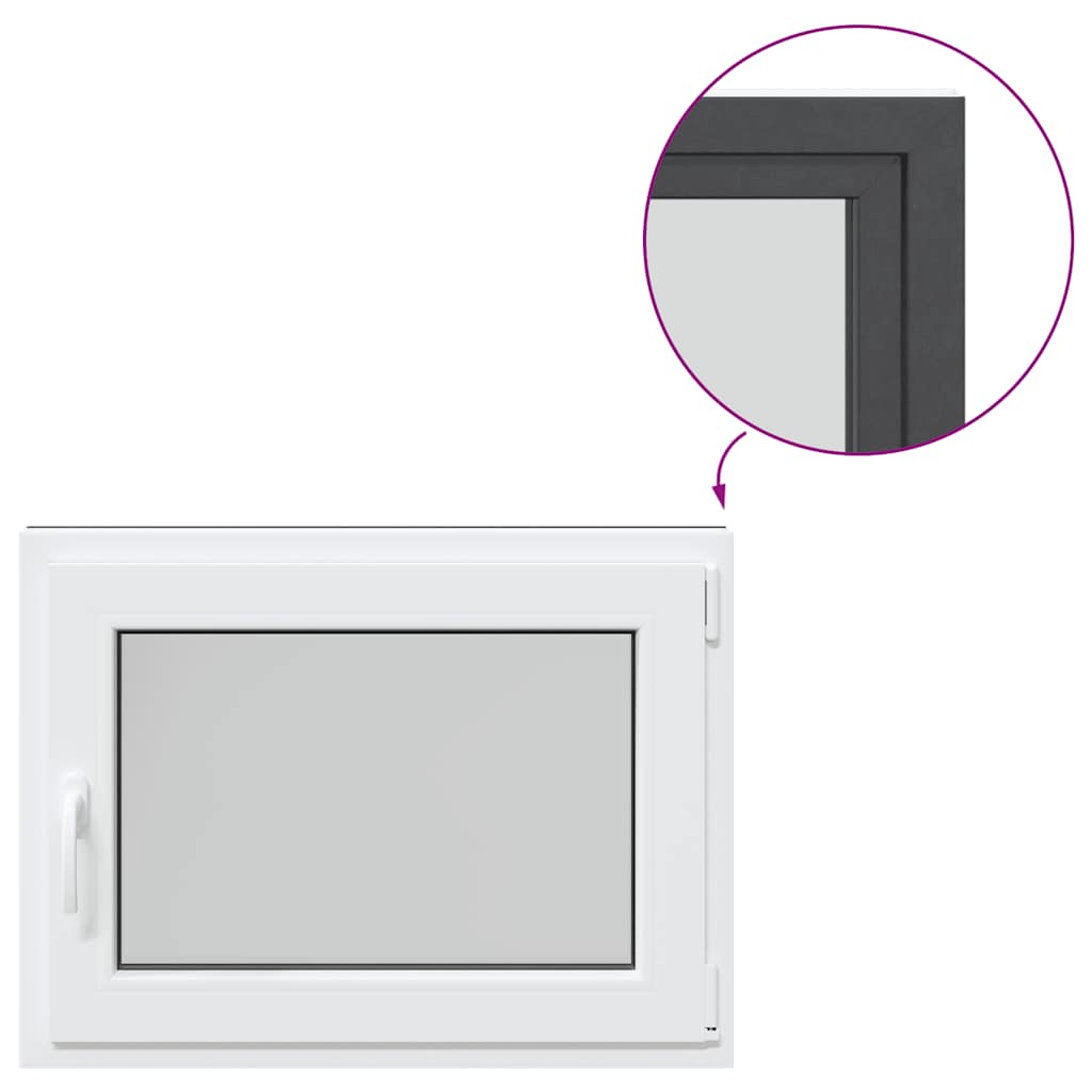 vidaXL Παράθυρο Υπογείου "RISOR" 80x50 εκ. Ανακλινόμενο & Περιστρεφόμενο DIN Δεξί Ανθρακί