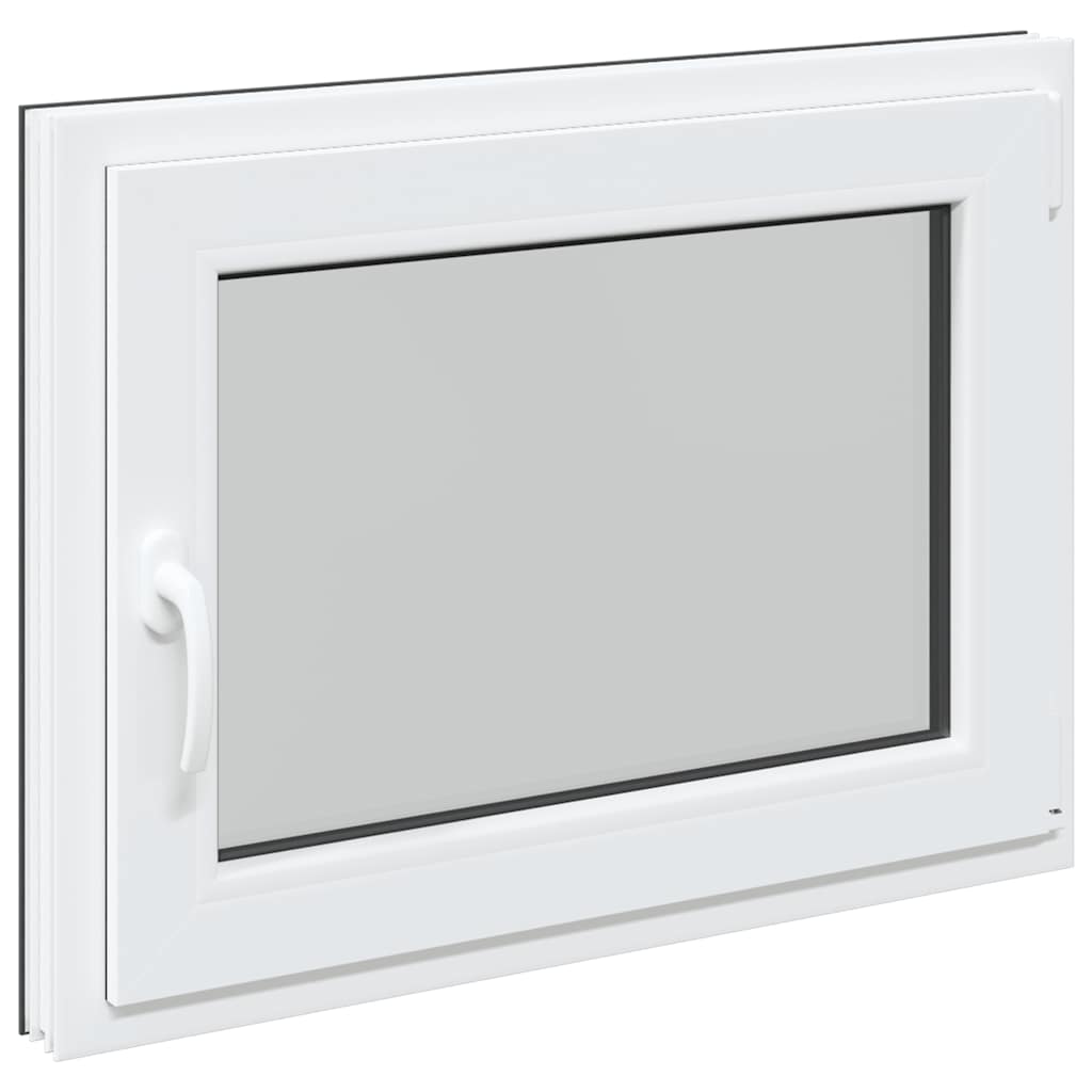 vidaXL Παράθυρο Υπογείου "RISOR" 80x50 εκ. Ανακλινόμενο & Περιστρεφόμενο DIN Δεξί Ανθρακί