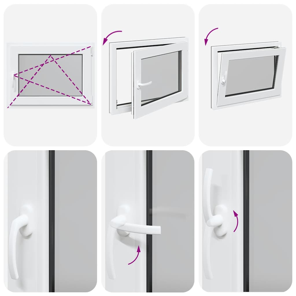 vidaXL Παράθυρο Υπογείου "RISOR" 80x50 εκ. Ανακλινόμενο & Περιστρεφόμενο DIN Δεξί Ανθρακί