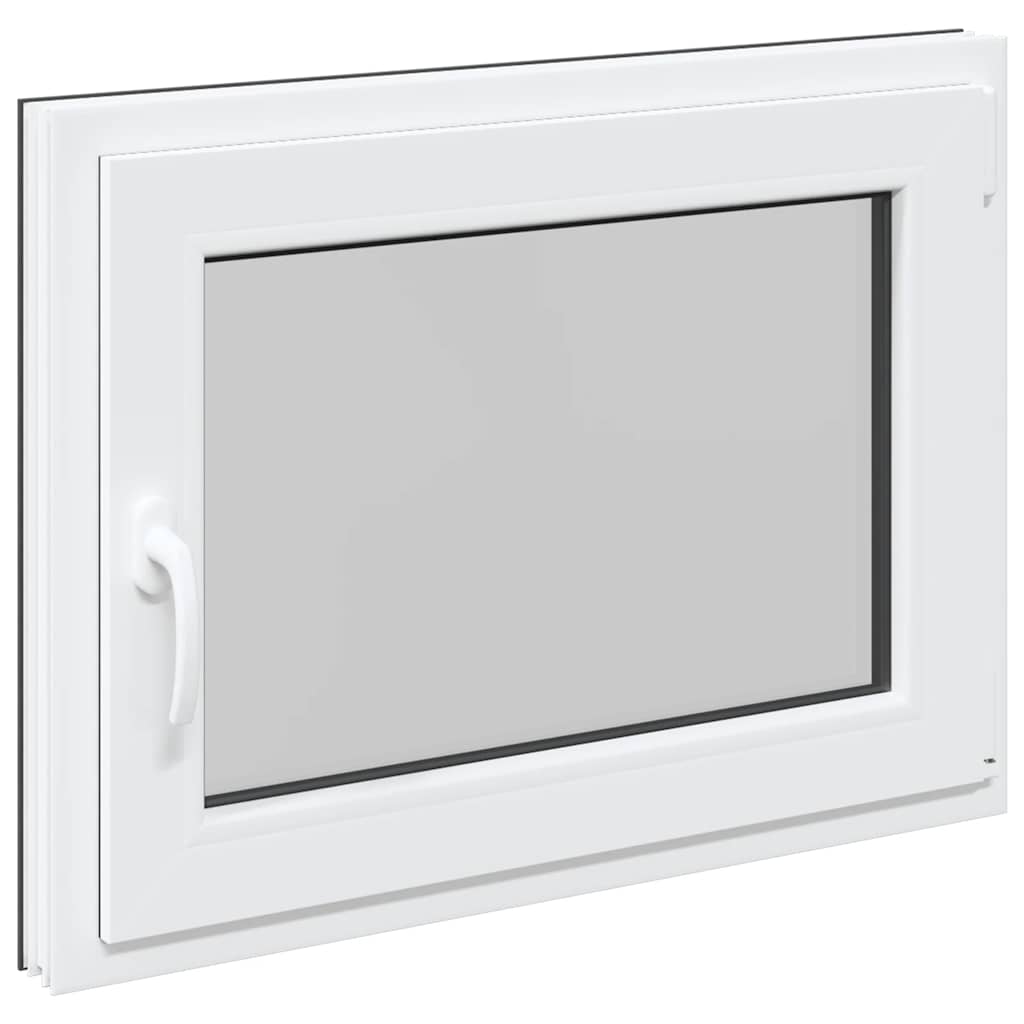 vidaXL Παράθυρο Υπογείου "RISOR" 80x60 εκ. Ανακλινόμενο & Περιστρεφόμενο DIN Δεξί Ανθρακί