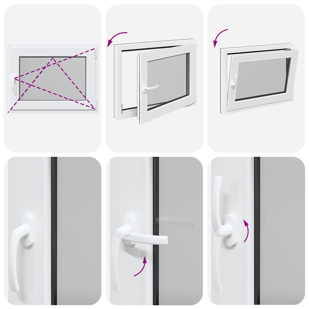 vidaXL Παράθυρο Υπογείου "RISOR" 80x60 εκ. Ανακλινόμενο & Περιστρεφόμενο DIN Δεξί Ανθρακί