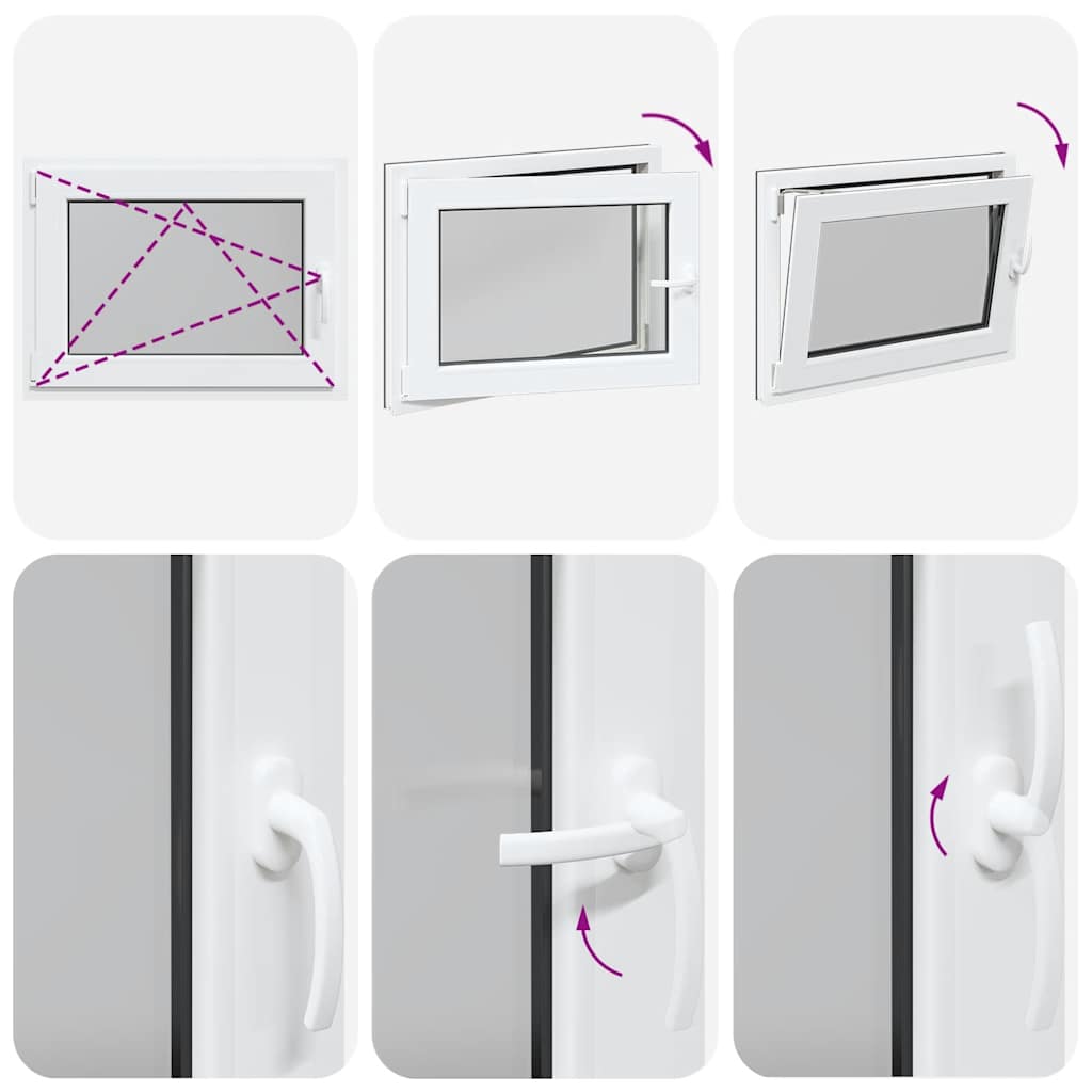 vidaXL Παράθυρο Υπογείου "RISOR" 80x60 εκ. Ανακλινόμενο & Περιστρεφόμενο DIN Αριστερό Ανθρακί