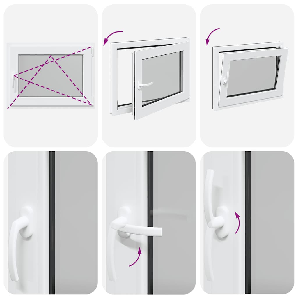 vidaXL Παράθυρο Υπογείου "RISOR" 80x70 εκ. Ανακλινόμενο & Περιστρεφόμενο DIN Δεξί Ανθρακί