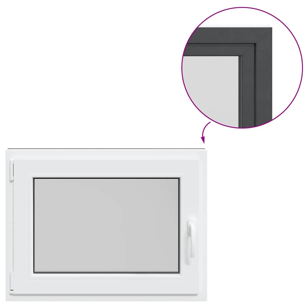 vidaXL Παράθυρο Υπογείου "RISOR" 80x70 εκ. Ανακλινόμενο & Περιστρεφόμενο DIN Αριστερό Ανθρακί