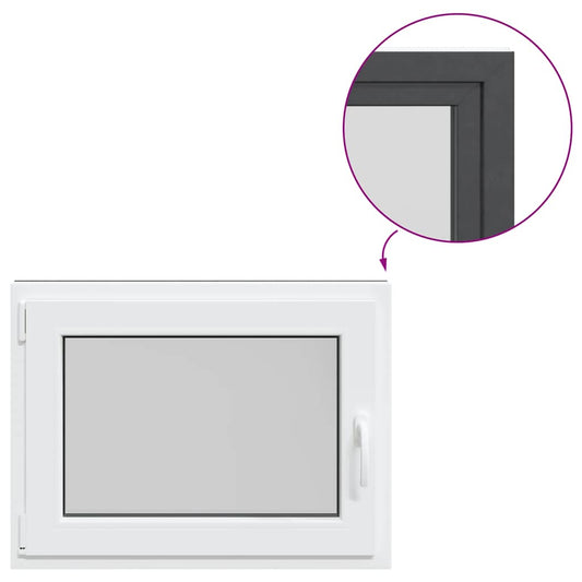 vidaXL Παράθυρο Υπογείου "RISOR" 80x70 εκ. Ανακλινόμενο & Περιστρεφόμενο DIN Αριστερό Ανθρακί