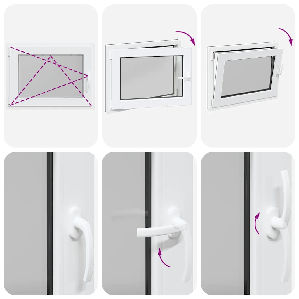 vidaXL Παράθυρο Υπογείου "RISOR" 80x70 εκ. Ανακλινόμενο & Περιστρεφόμενο DIN Αριστερό Ανθρακί