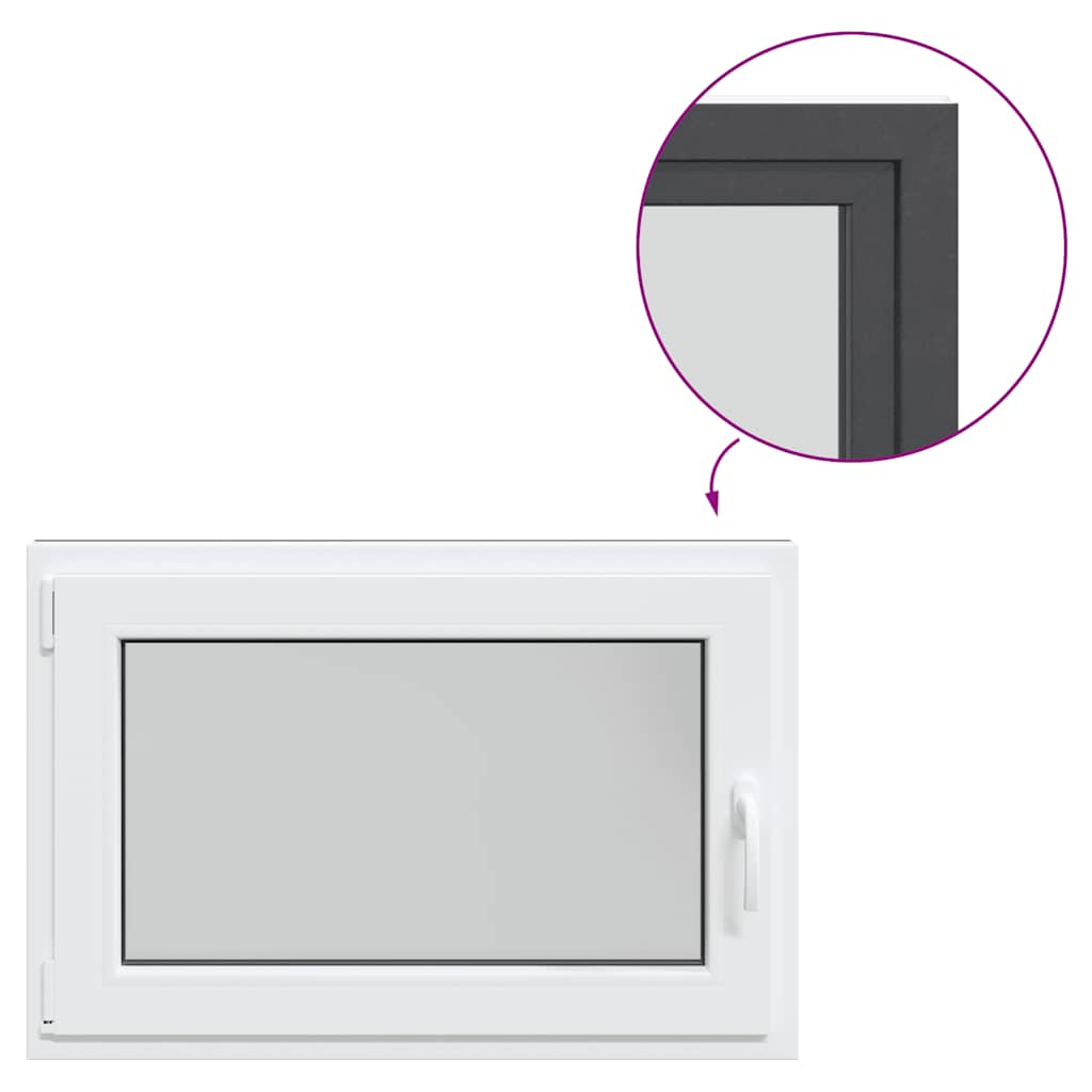 vidaXL Παράθυρο Υπογείου "RISOR" 90x50 εκ. Ανακλινόμενο & Περιστρεφόμενο DIN Αριστερό Ανθρακί