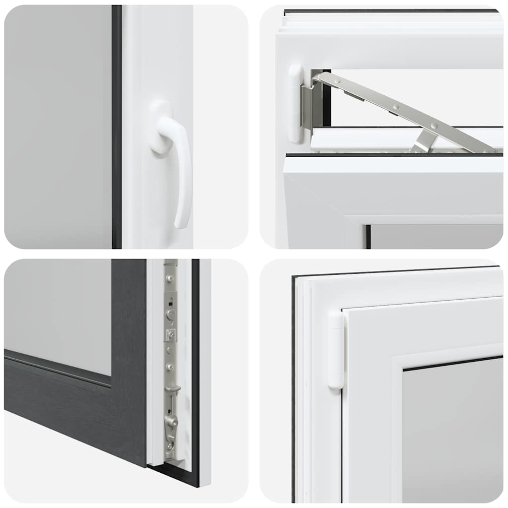 vidaXL Παράθυρο Υπογείου "RISOR" 90x50 εκ. Ανακλινόμενο & Περιστρεφόμενο DIN Αριστερό Ανθρακί