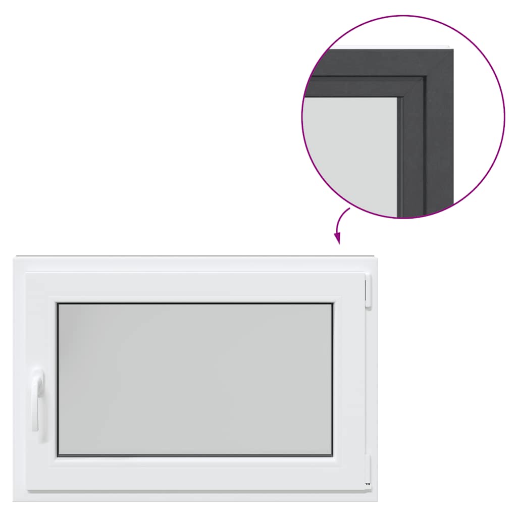 vidaXL Παράθυρο Υπογείου "RISOR" 90x70 εκ. Ανακλινόμενο & Περιστρεφόμενο DIN Δεξί Ανθρακί