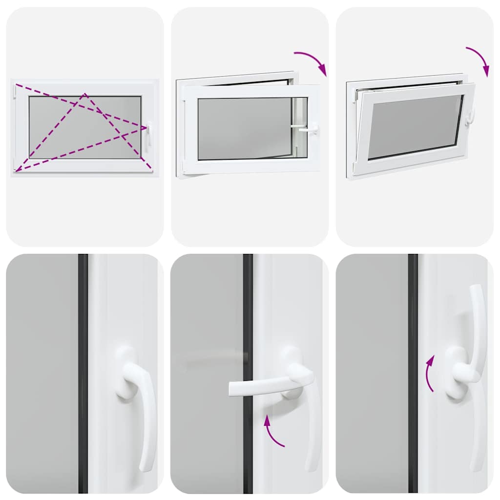 vidaXL Παράθυρο Υπογείου "RISOR" 90x70 εκ. Ανακλινόμενο & Περιστρεφόμενο DIN Αριστερό Ανθρακί