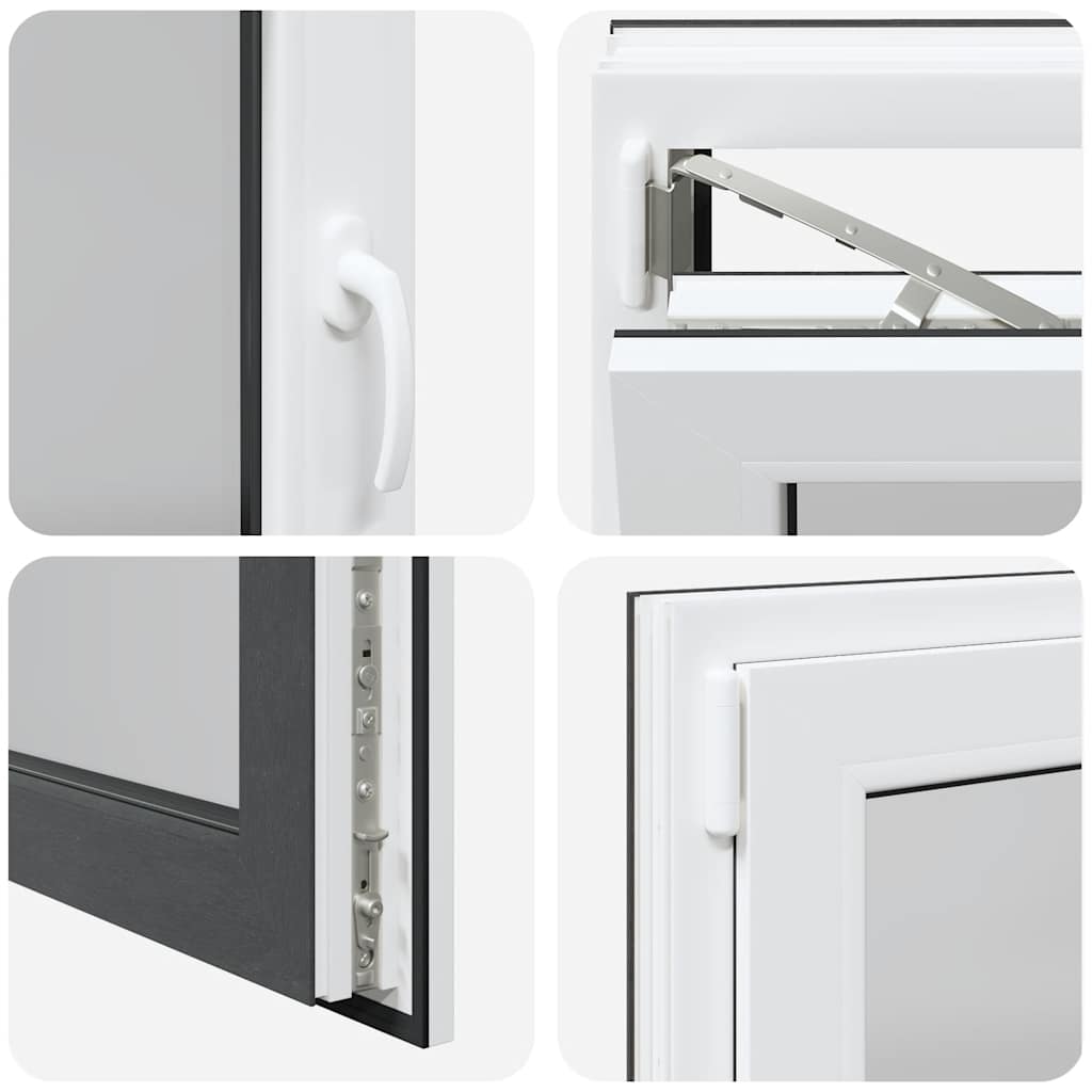 vidaXL Παράθυρο Υπογείου "RISOR" 90x70 εκ. Ανακλινόμενο & Περιστρεφόμενο DIN Αριστερό Ανθρακί