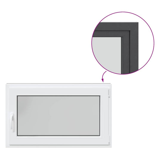 vidaXL Παράθυρο Υπογείου "RISOR" 100x50 εκ. Ανακλινόμενο & Περιστρεφόμενο DIN Δεξί Ανθρακί