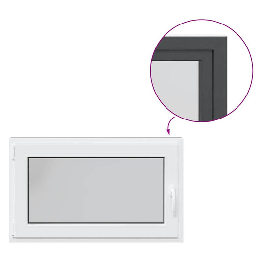 vidaXL Παράθυρο Υπογείου "RISOR" 100x50 εκ. Ανακλινόμενο & Περιστρεφόμενο DIN Αριστερό Ανθρακί