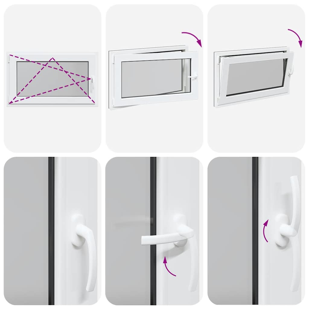 vidaXL Παράθυρο Υπογείου "RISOR" 100x50 εκ. Ανακλινόμενο & Περιστρεφόμενο DIN Αριστερό Ανθρακί