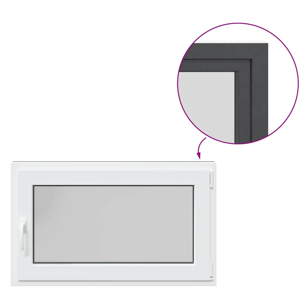 vidaXL Παράθυρο Υπογείου "RISOR" 100x60 εκ. Ανακλινόμενο & Περιστρεφόμενο DIN Δεξί Ανθρακί