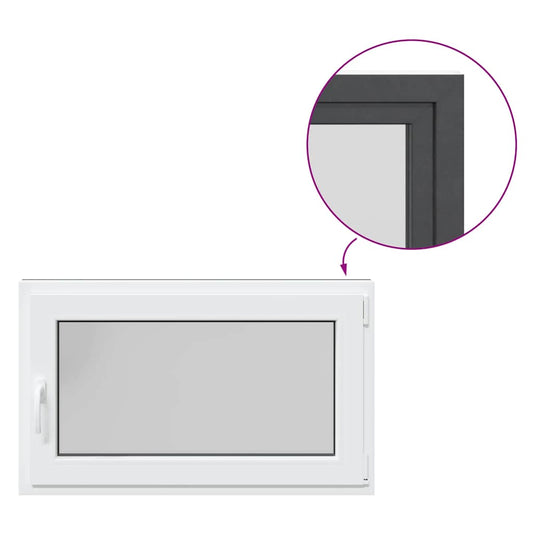 vidaXL Παράθυρο Υπογείου "RISOR" 100x60 εκ. Ανακλινόμενο & Περιστρεφόμενο DIN Δεξί Ανθρακί