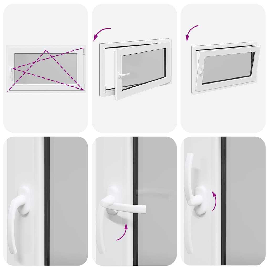 vidaXL Παράθυρο Υπογείου "RISOR" 100x60 εκ. Ανακλινόμενο & Περιστρεφόμενο DIN Δεξί Ανθρακί